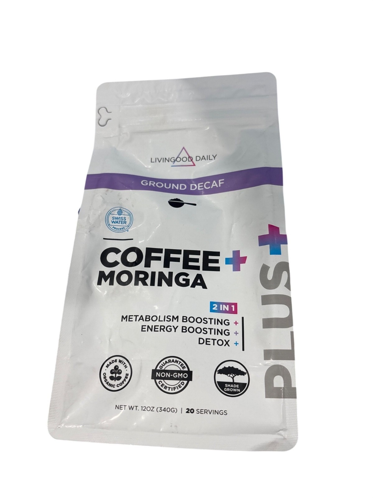 Livingood Daily Ground Decaf Coffee & Moringa 2-In-1 12oz 1/2027