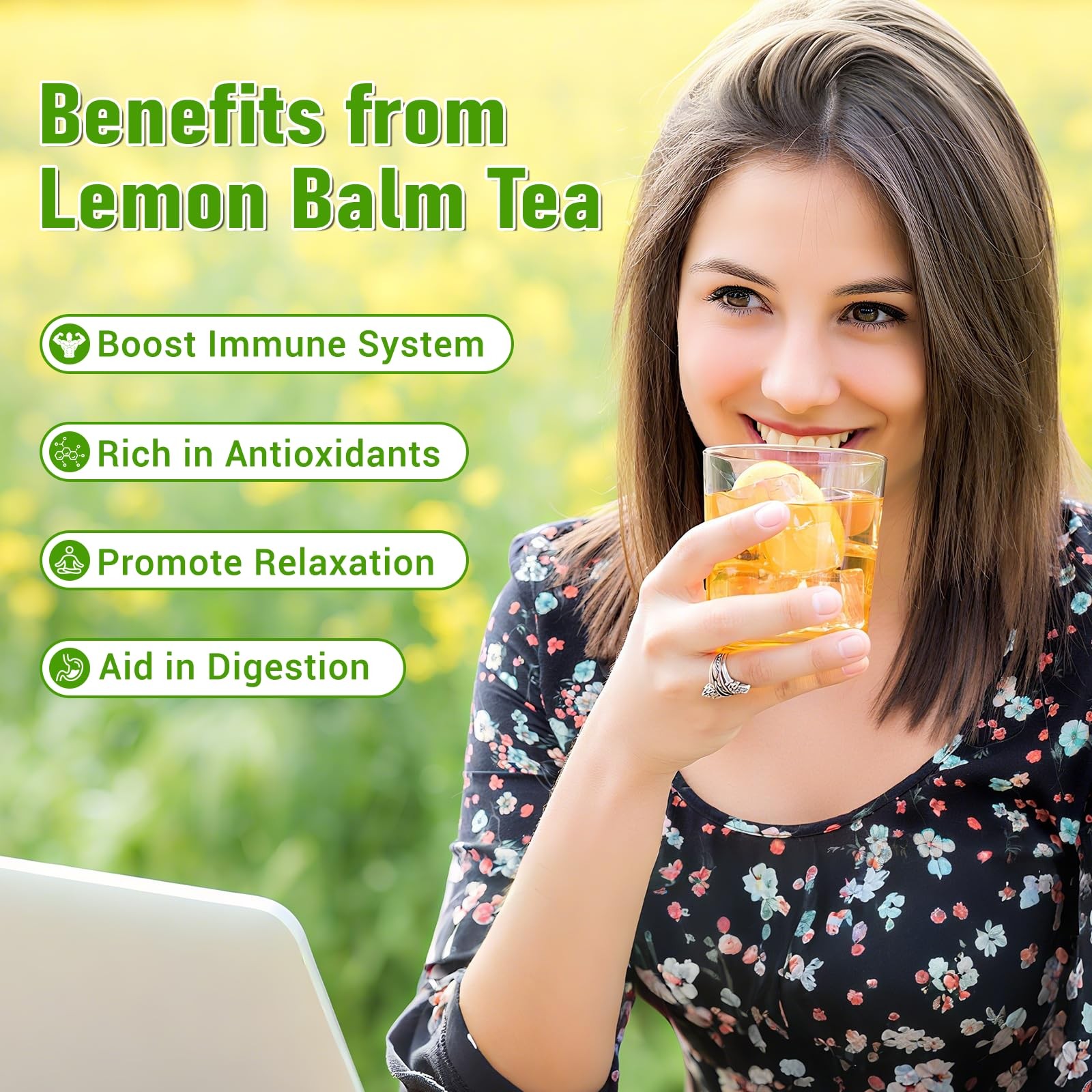 Lemon Balm Tea, 100% Pure & Natural Leaves 50 Count (Pack of 1)