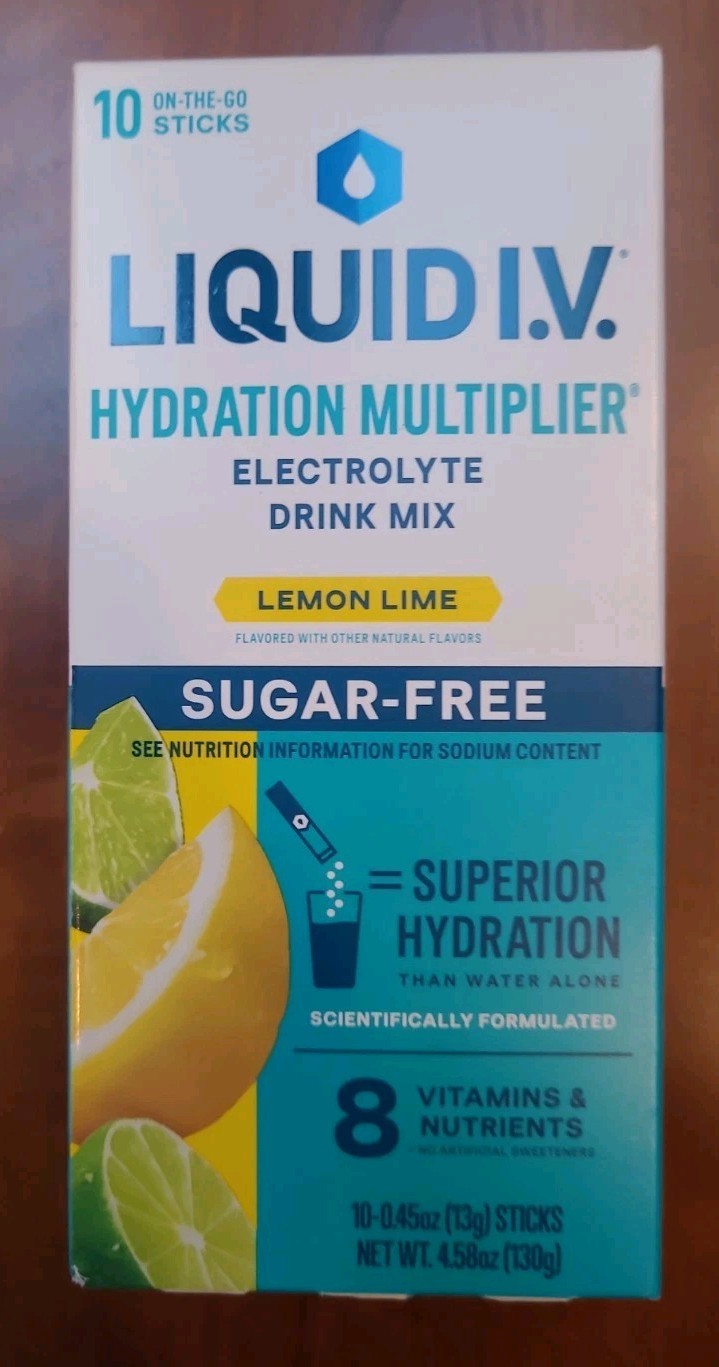 Liquid I.V. Electrolyte Drink Mix Hydration Multiplier Lemon Lime Sugar Free