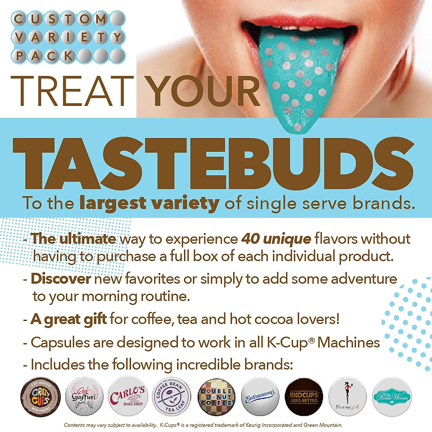 Custom Variety Pack Coffee Pod Variety Pack, Dark Roast and Bold Flavors, Single