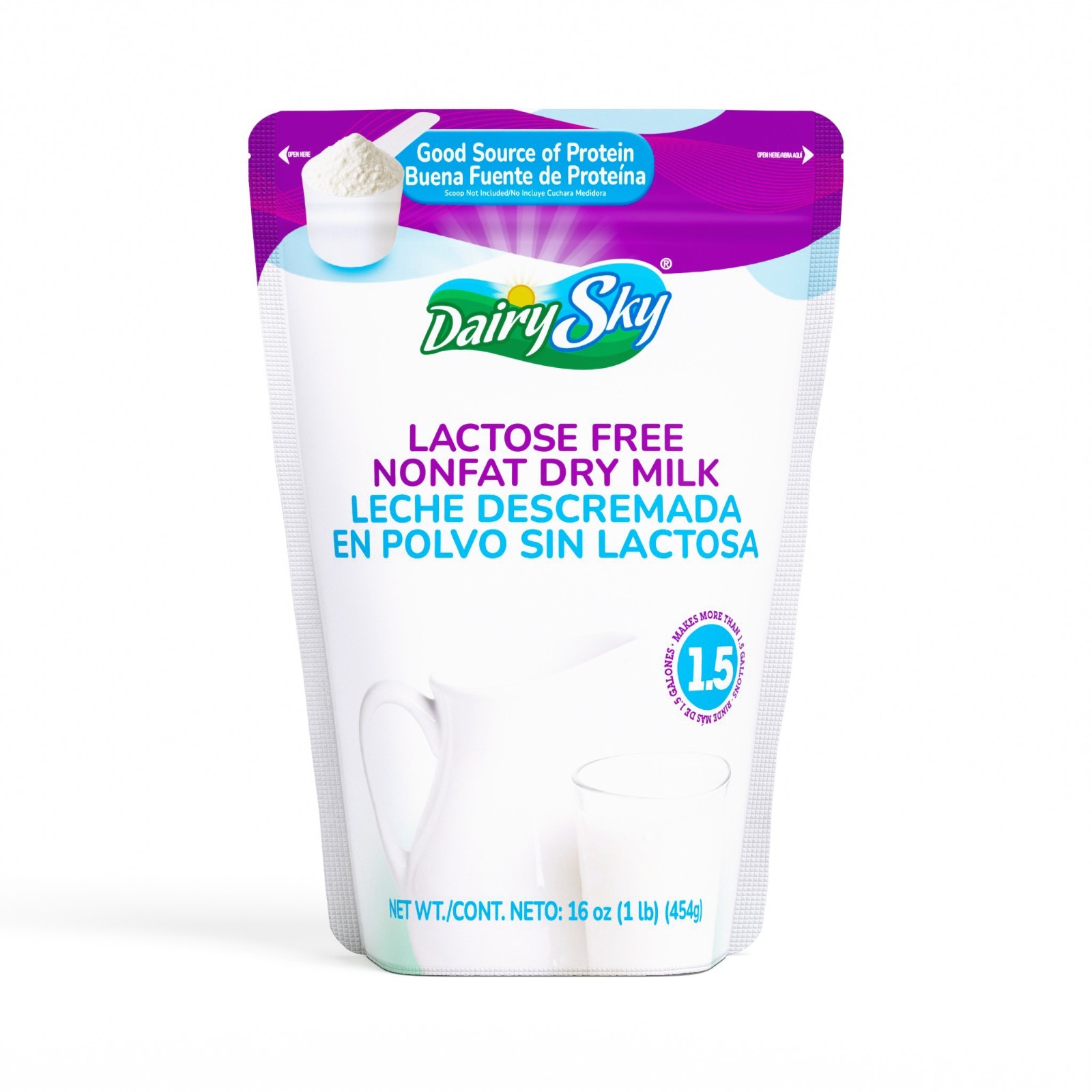 Lactose Free milk DairySky Nonfat Dry Milk 16 Oz – Case of 12 Units