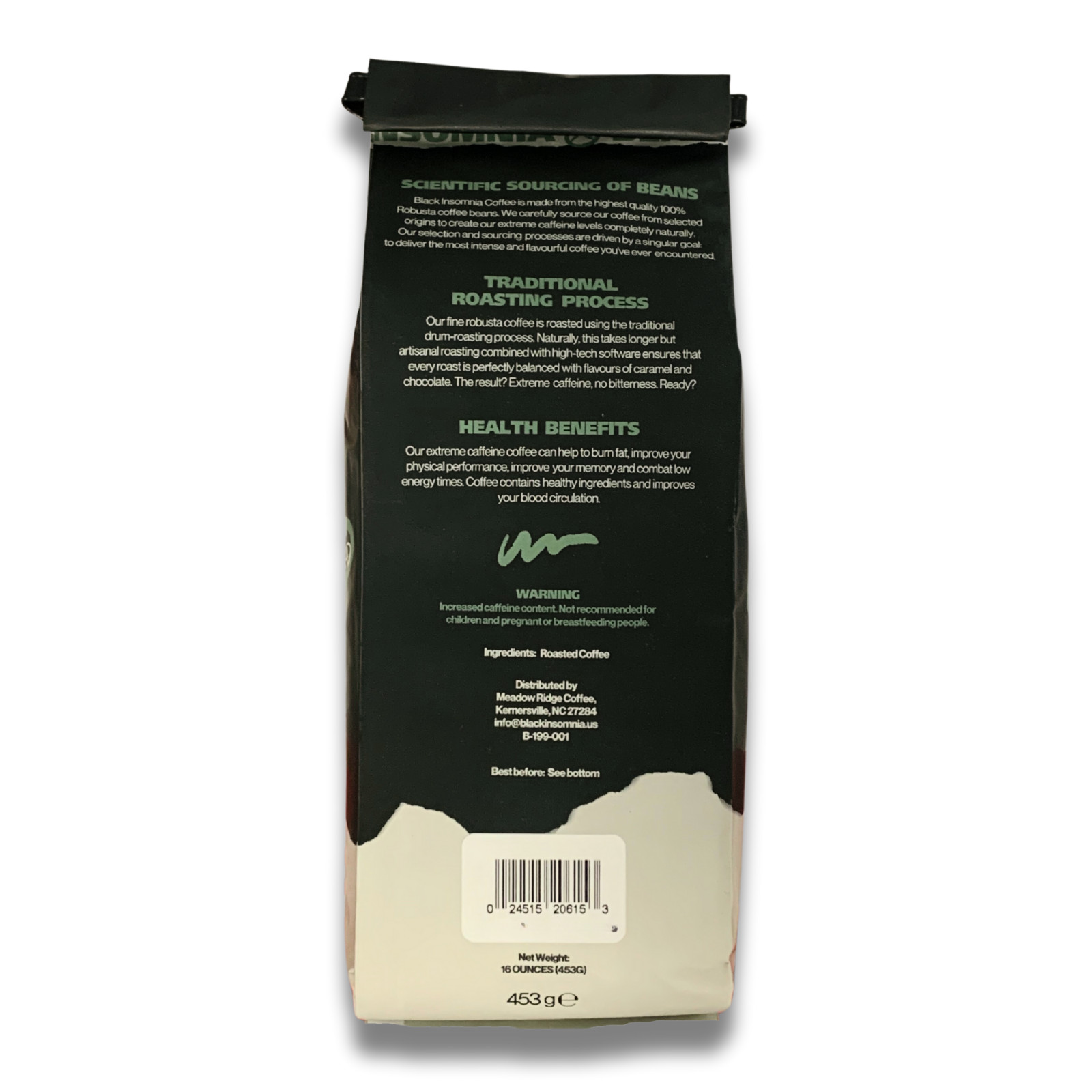 1lb -Black Insomnia Extreme Caffeine Dark Roast Ground Coffee – High Caffeinated
