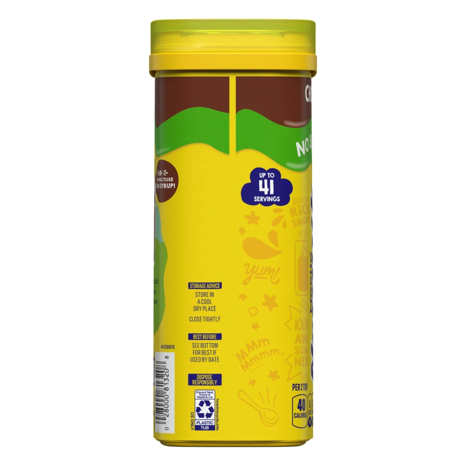 Nestle Nesquik No Sugar Added Chocolate Powder, 16 oz, Can, Makes Instant Chocol