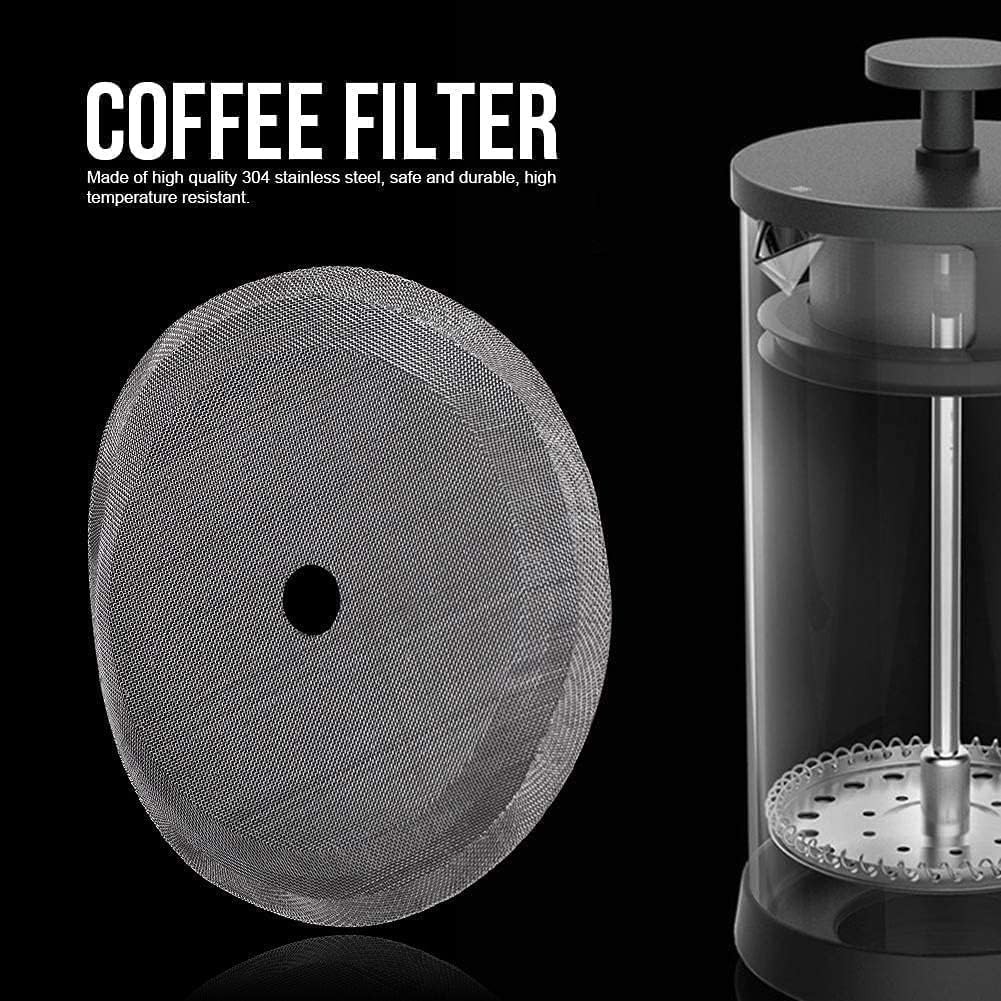 5Pcs Universal French Press Filter Screen 3″ 304 Stainless 3 Inches, Silver
