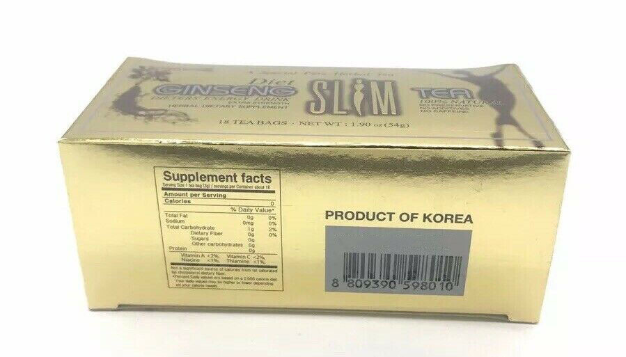 Diet Ginseng Slim Tea for Weight Loss,Extra Strength,3gX18bags 1.90 Oz Pack Of 2