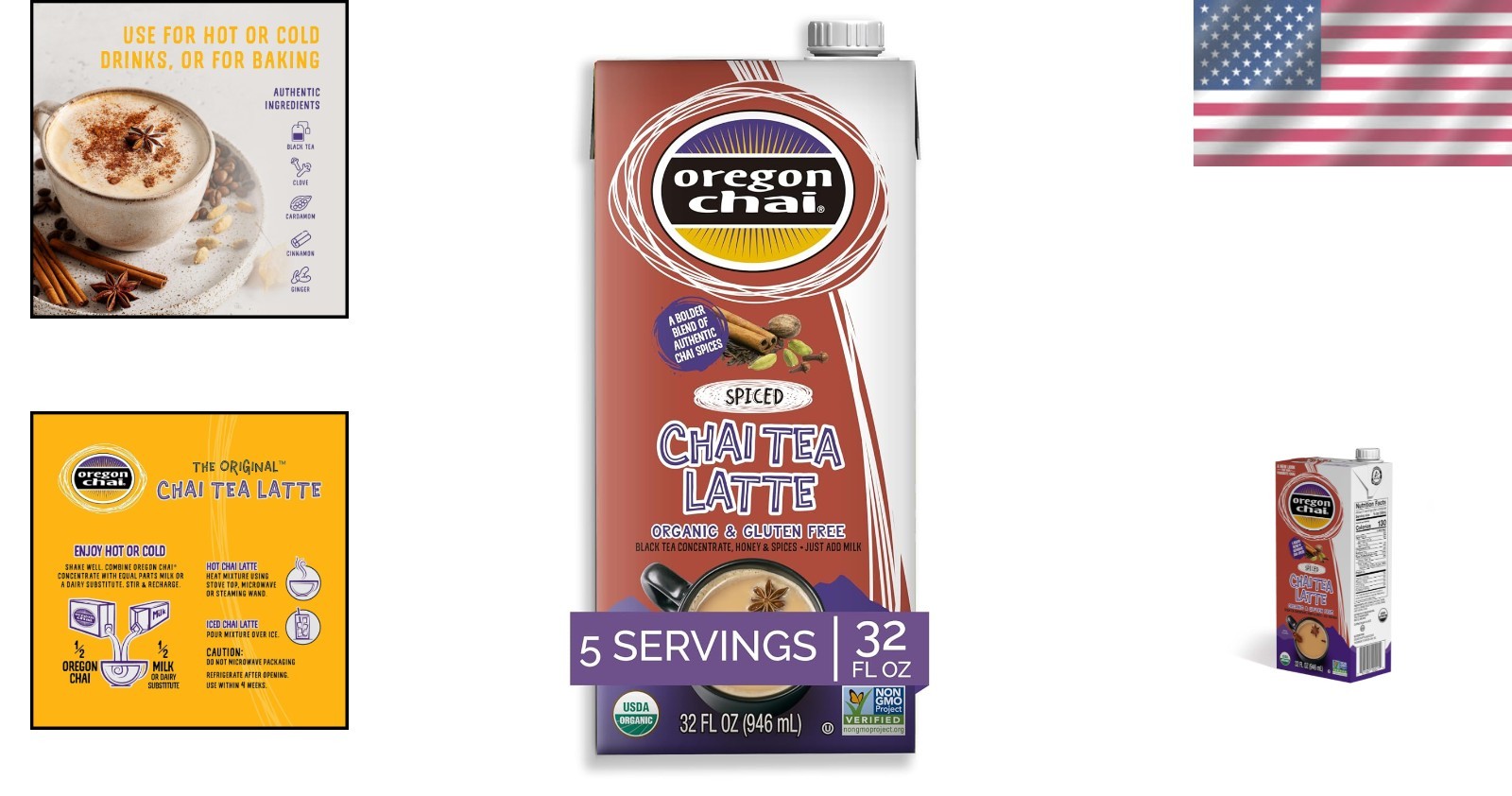 Versatile Organic Chai Latte Concentrate – 32 Fl Oz, Dairy Free & Gluten Free