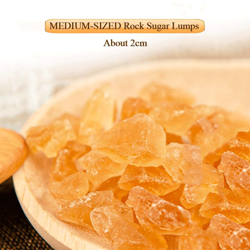 Medium-Sized Yellow Rock Sugar, Rock Sugar for Pho, 10.58Oz/300G