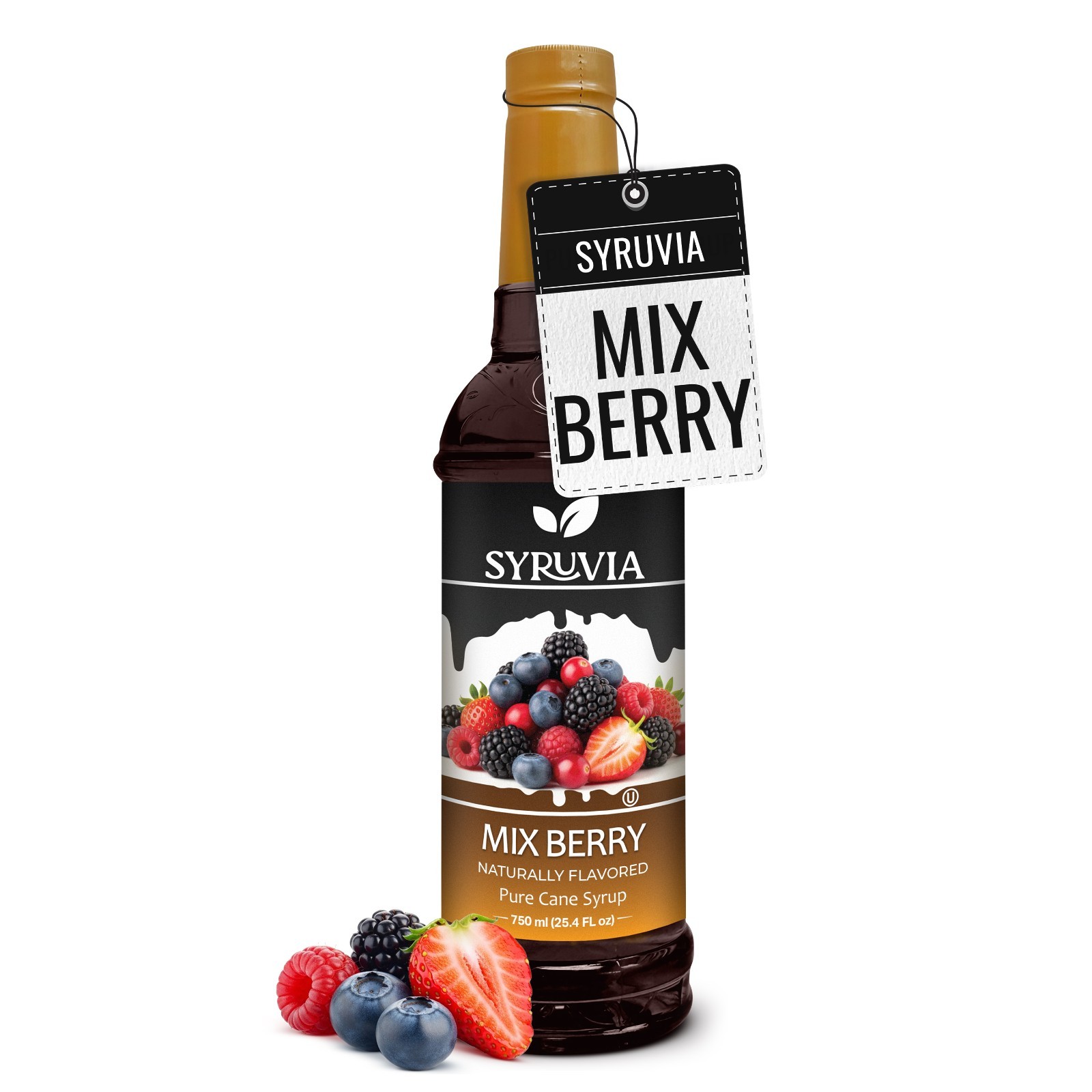 Syruvia Mix Berry Syrup 25.4 fl oz, Perfect for Cocktails, Desserts & More