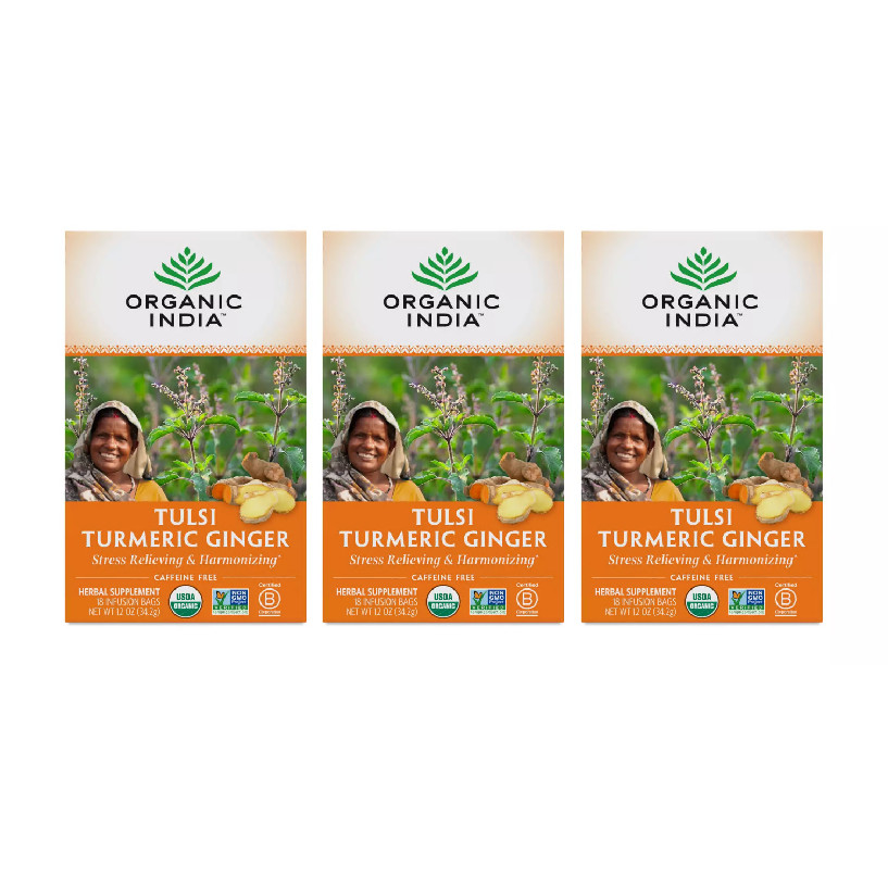 Organic India Organic Tulsi Turmeric Ginger Tea 18 count (pack of 3)