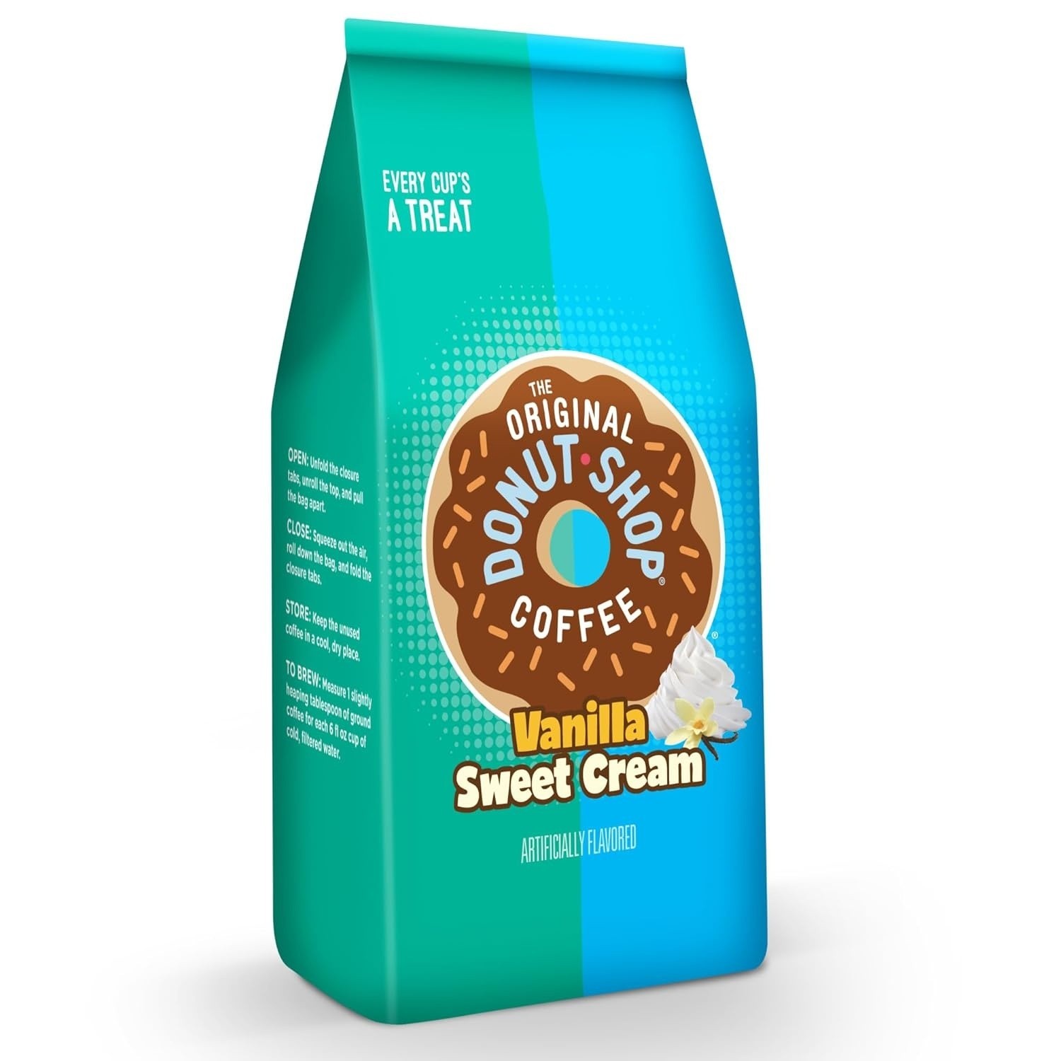 The Original Donut Shop Vanilla Sweet Cream Ground Coffee 12 oz Bag – 6 PACK
