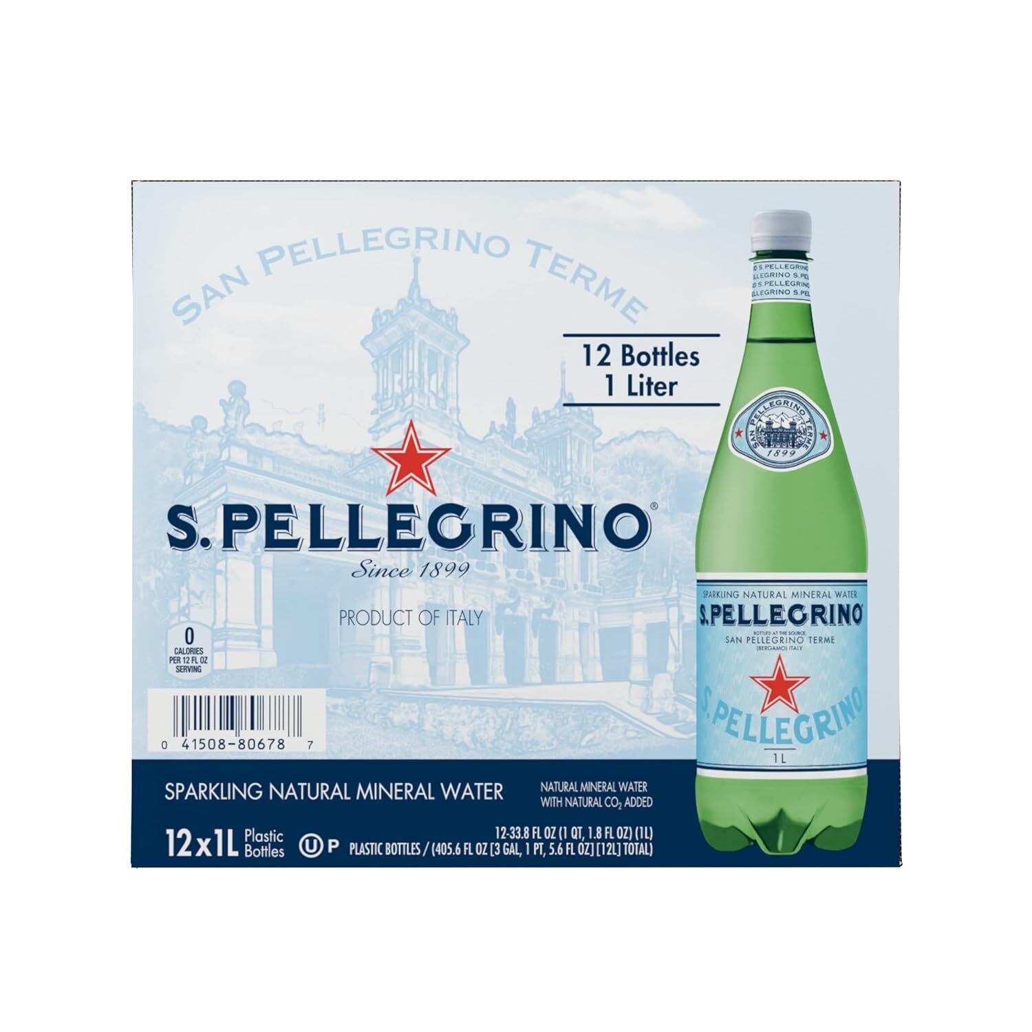 S.pellegrino Sparkling Natural Mineral Water, 33.8 Fl Oz. Plastic Bottles (Pack