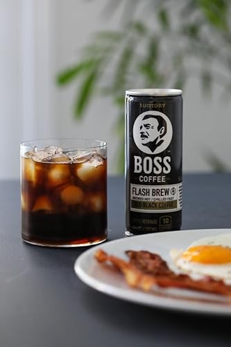 BOSS Flash Brew Original Black Coffee, 12oz Cans, 12 Pack – Ready to Drink