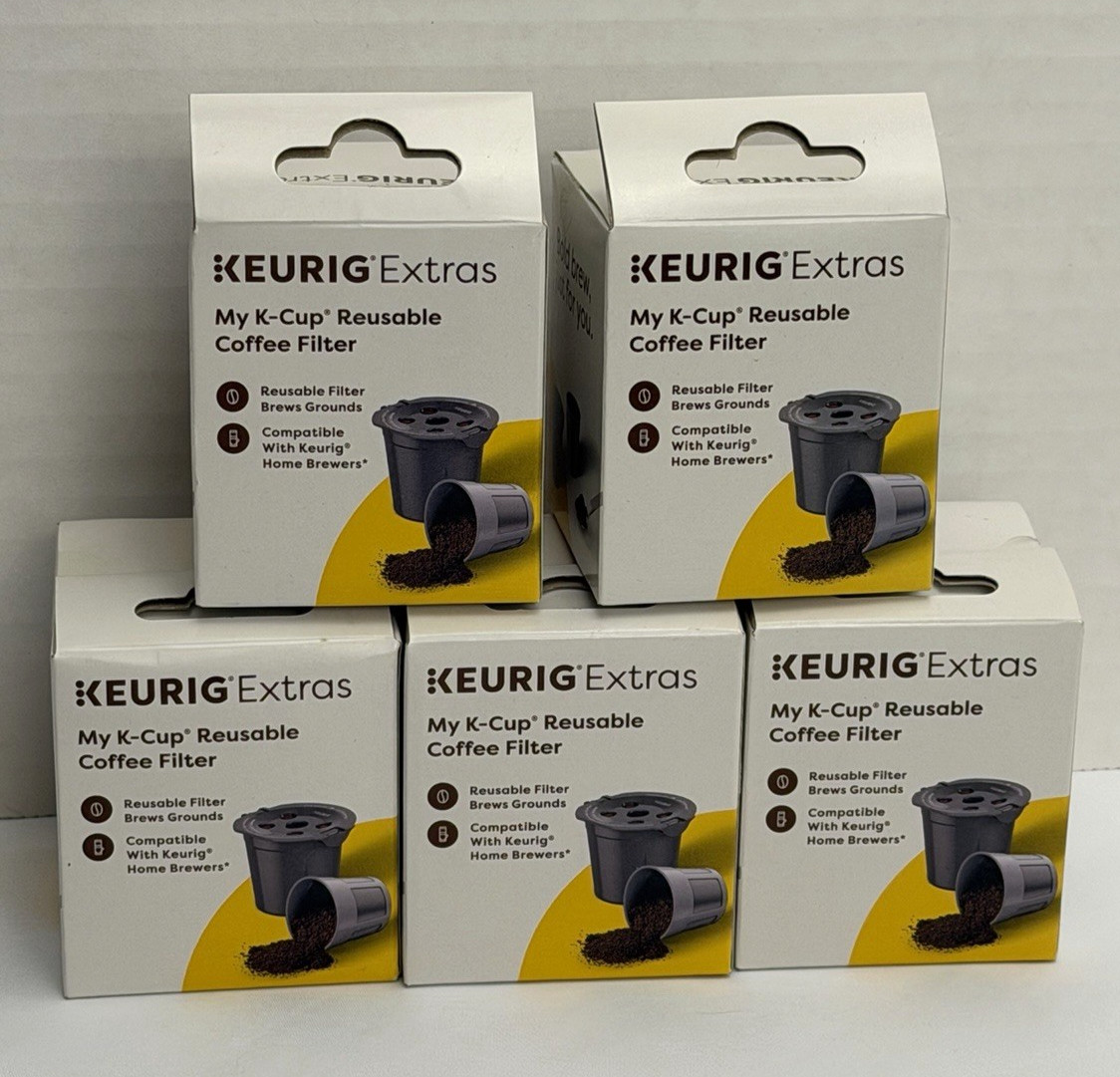 5 pk KEURIG -Extras My K-Cup Universal Reusable Filters Keurig Home Brewers New