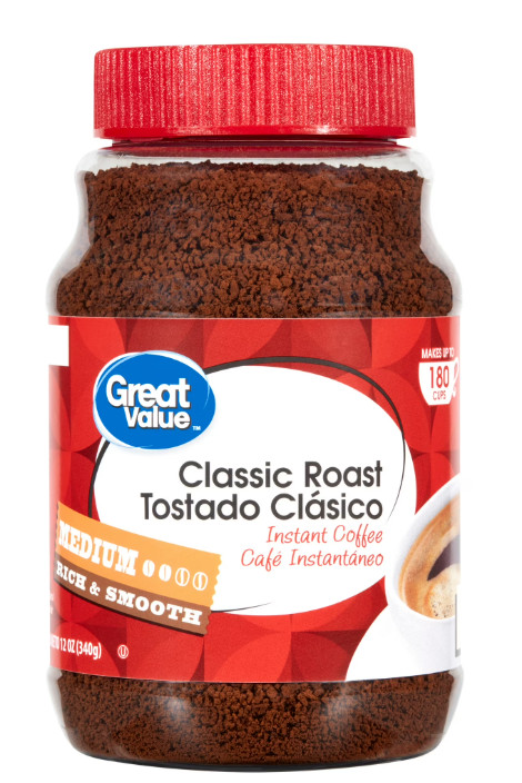 Great Value Classic Medium Roast Instant Coffee, 12 oz