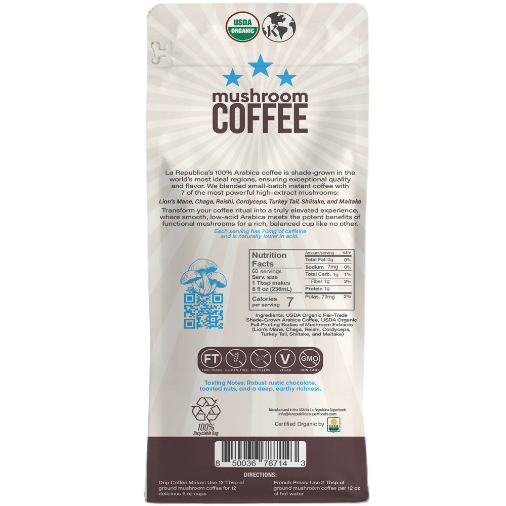 Organic GROUND Mushroom Coffee | Custom Order 3 (THREE) Cases Shipped