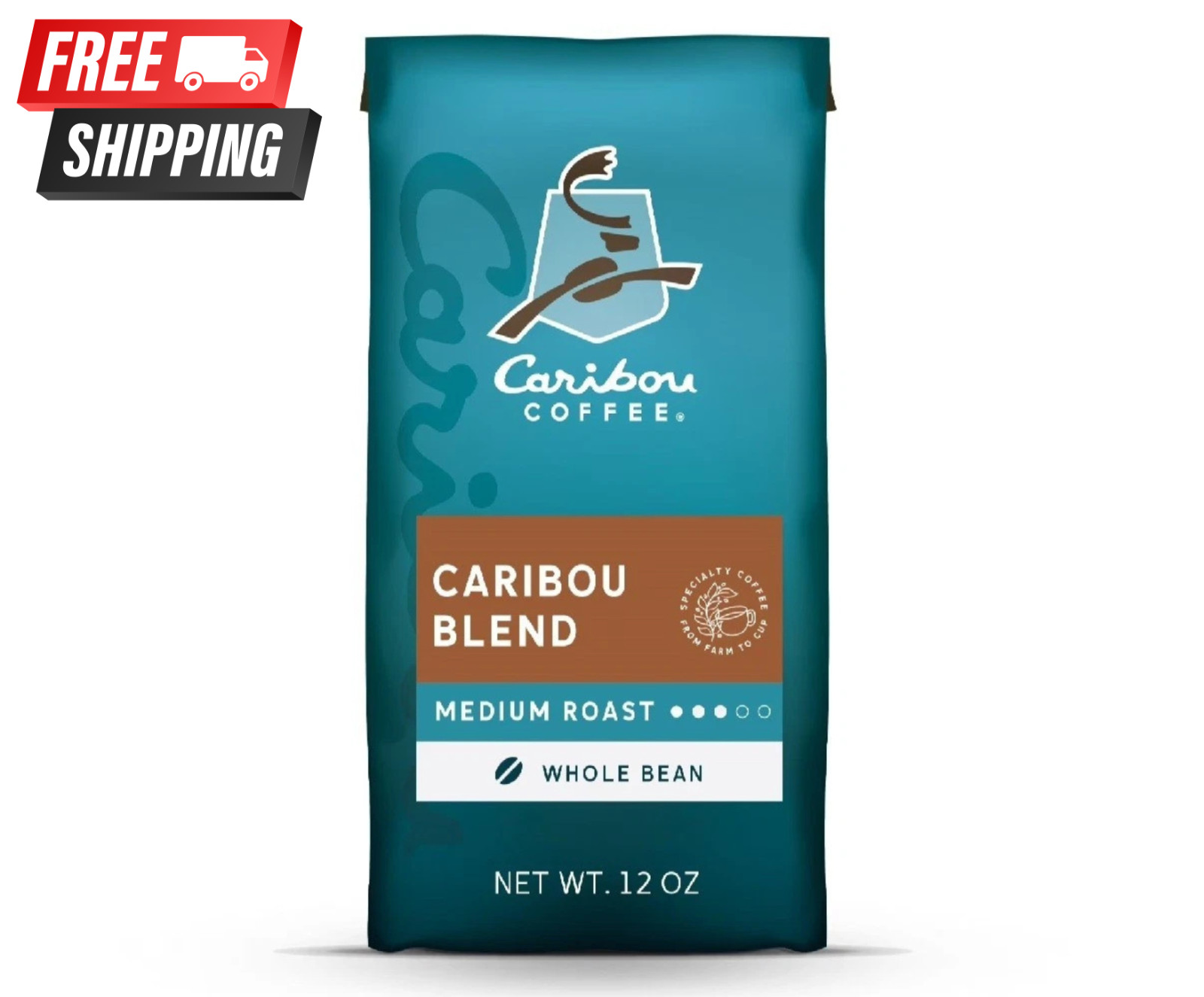 Caribou Coffee Caribou Blend Premium Medium Roast Whole Bean Coffee, 12 oz.
