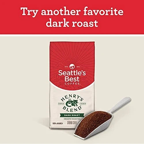 (3 PACK) Seattle’s Best Coffee, Dark Roast, Ground Coffee, 100% Arabica, 12 oz.