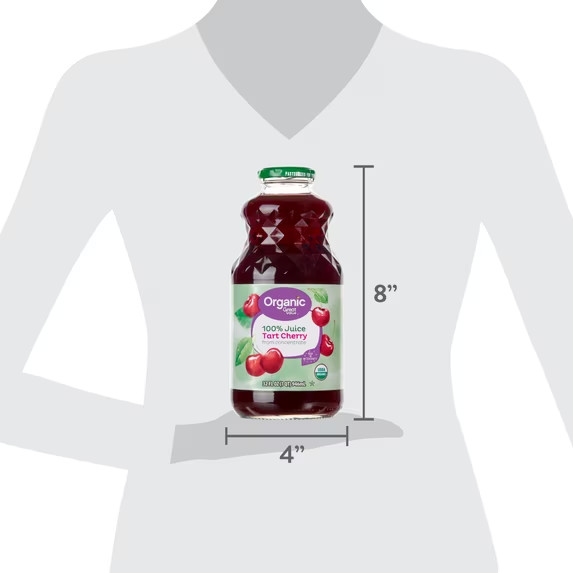 Great Value Organic 100% Tart Cherry Juice, 32 fl oz, Pack of 2