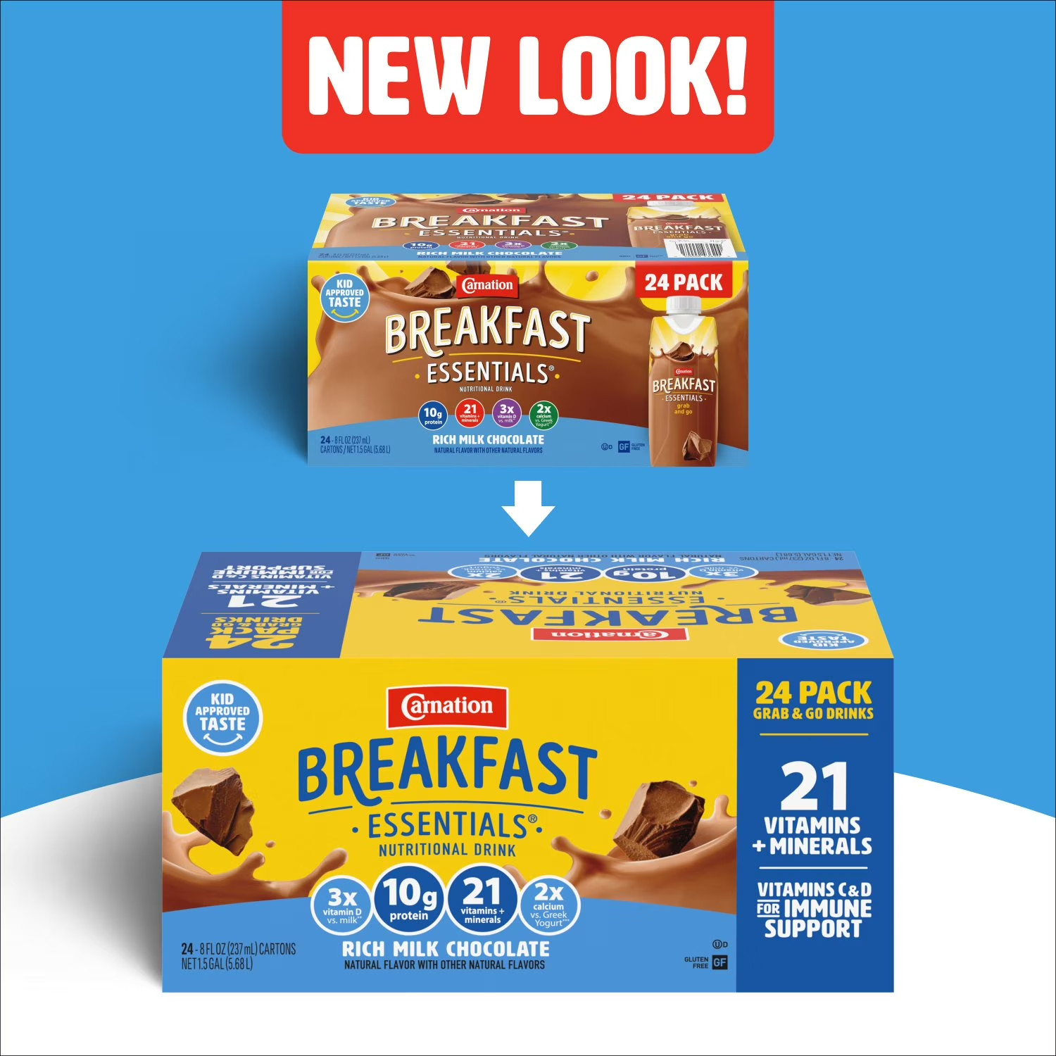 Carnation Breakfast Essentials Ready To Drink, Rich Milk Chocolate 8 oz 24-PACK
