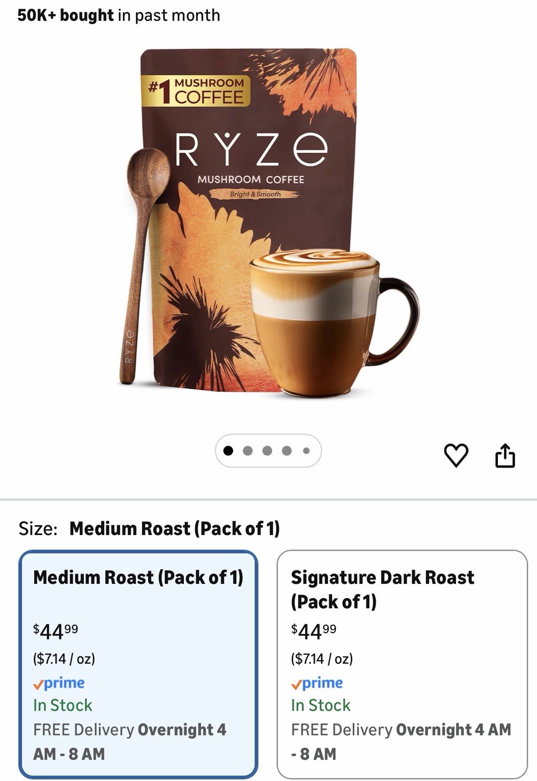 Ryze Mushroom Coffee Drink 6.35oz 30 Servings