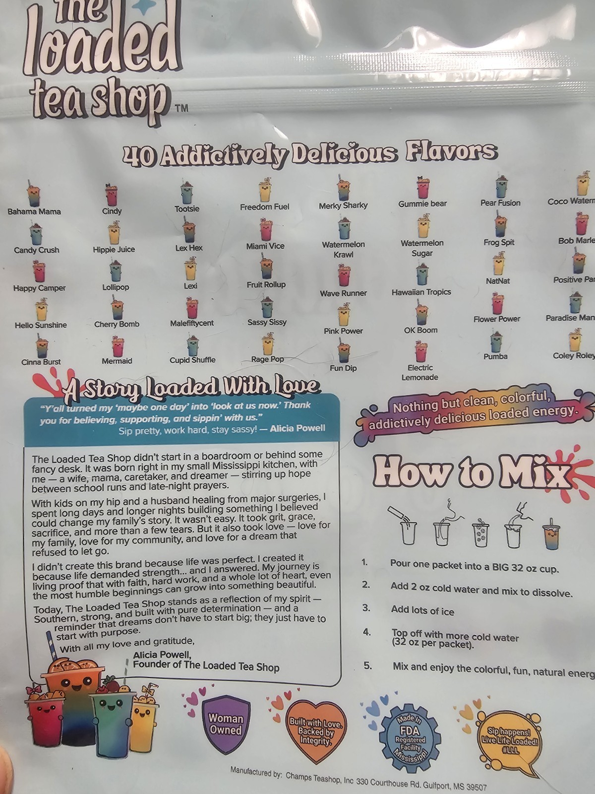 The Loaded Tea Shop Energy Drinks, 5 Pack, Rocket pop & Watermelon rock candy