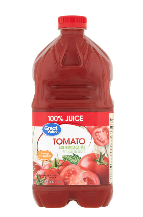 (2 pack) Great Value Tomato 100% Juice, 64 fl oz