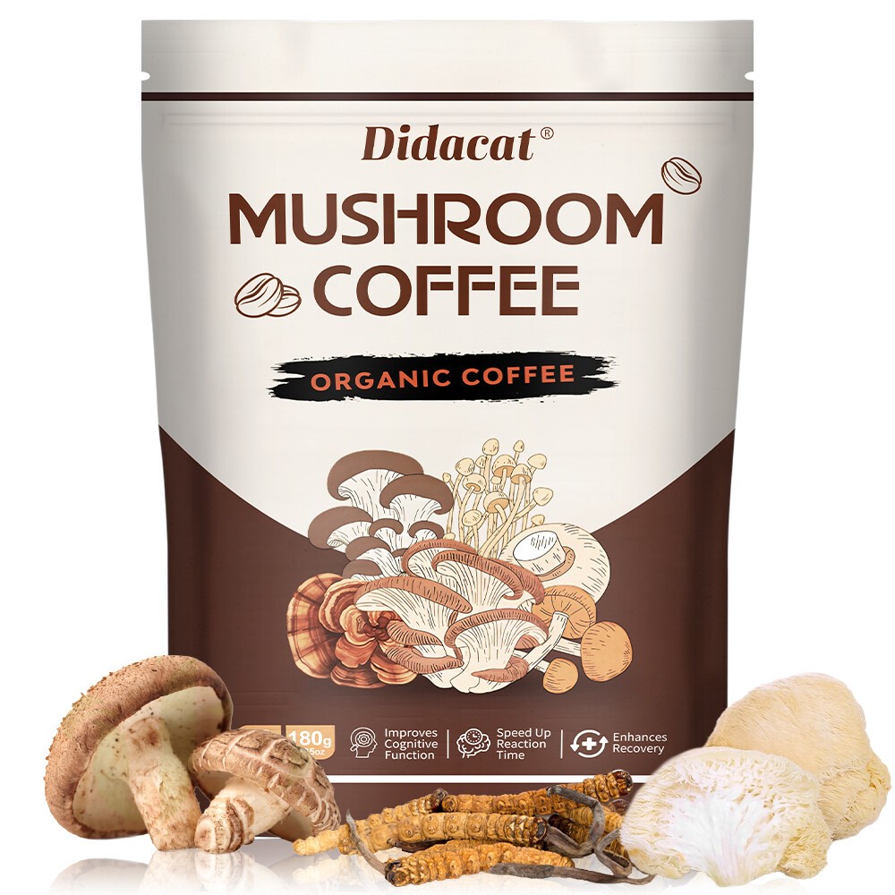 2024 New Mushroom Coffee Organic Coffee 30 Servings in one Pack – 6.35oz