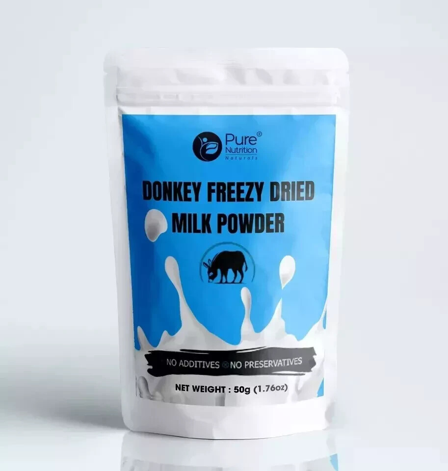 100% NATURAL HERBS DONKEY MILK POWDER FREEZE DRIED (1.76 OZ) 50 GM