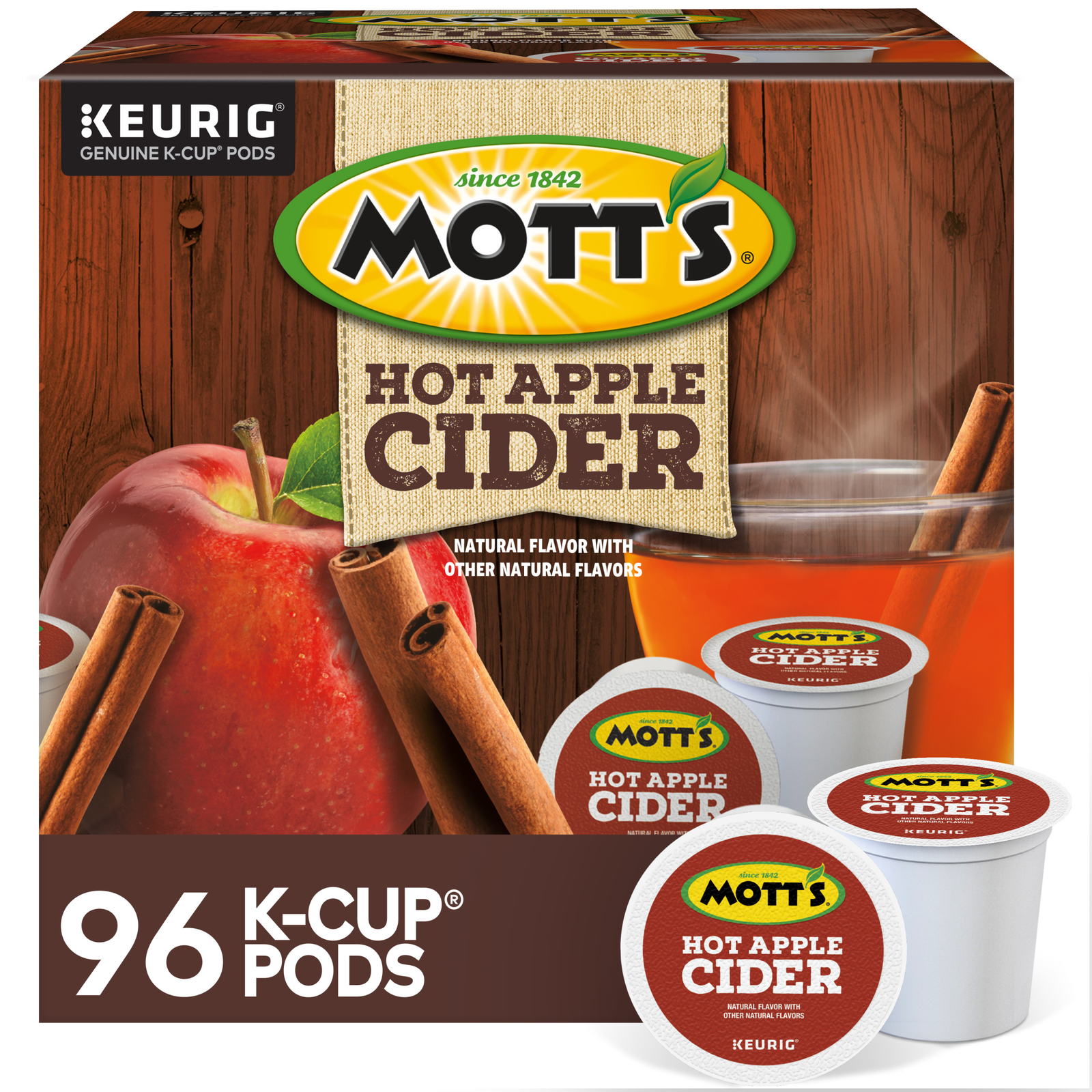 Motts Hot Apple Cider, Keurig K-Cup Pod, 96 Count