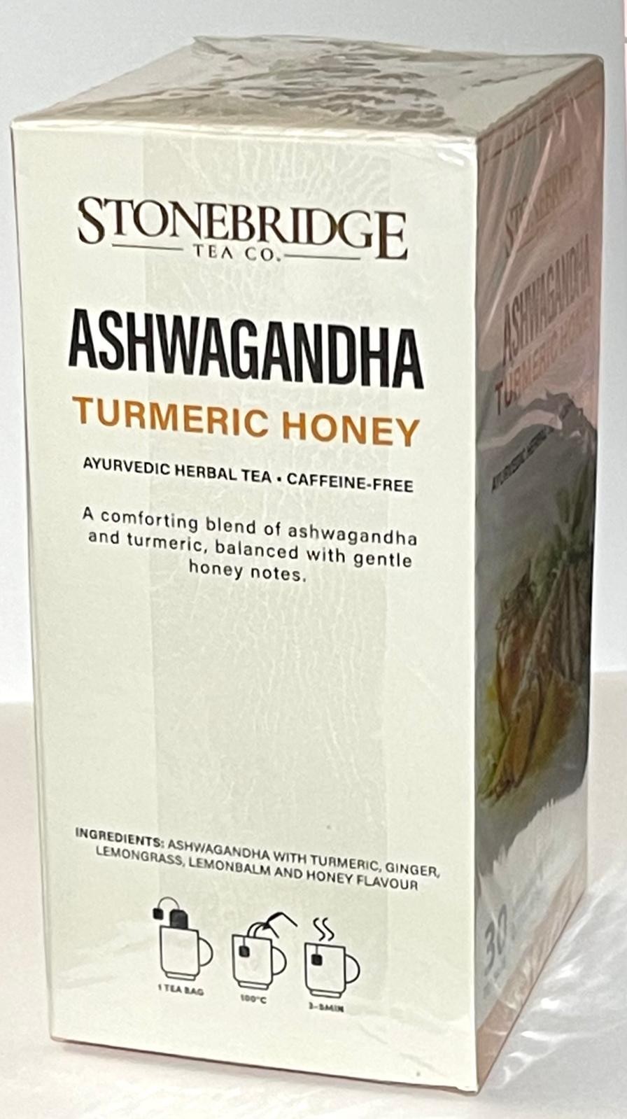Ashwagandha Turmeric Honey Ayurvedic Herbal Tea * 30 bags* Caffeine -free