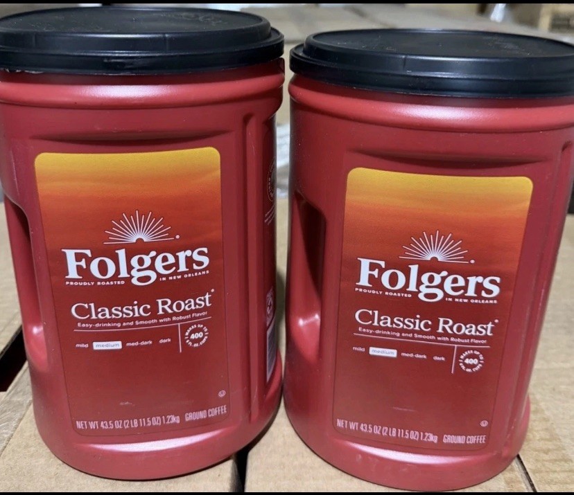Folgers Classic Roast Medium Roast Ground Coffee, 43.5 oz (2 Pack) 07/25/25