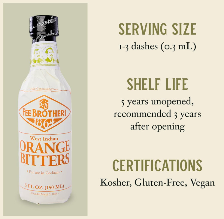 Fee Brothers West Indian Orange Cocktail Bitters – 5 Fl Oz (Pack of 1)