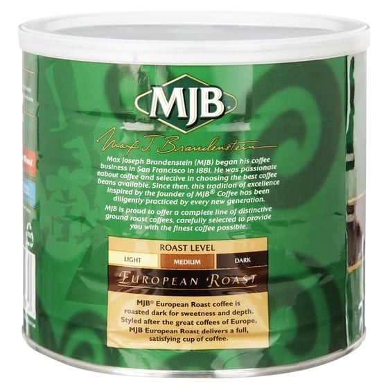 MJB European Ground Coffee Dark Roast 23 Ounce Can