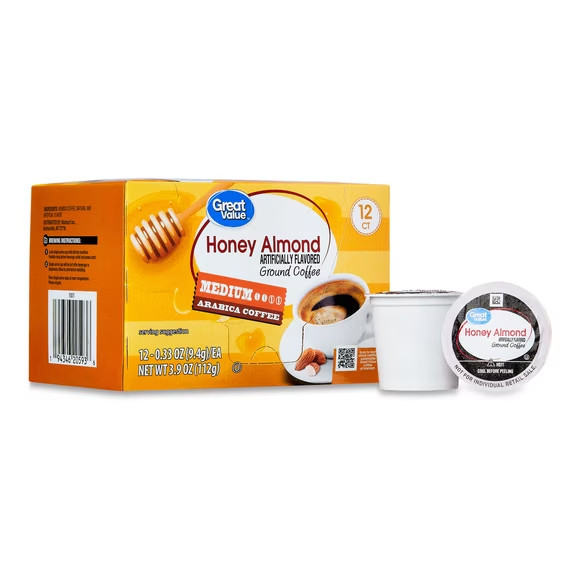 Great Value 100% Arabica All Coffee Flavor Pods, 12 Ct fast ship.