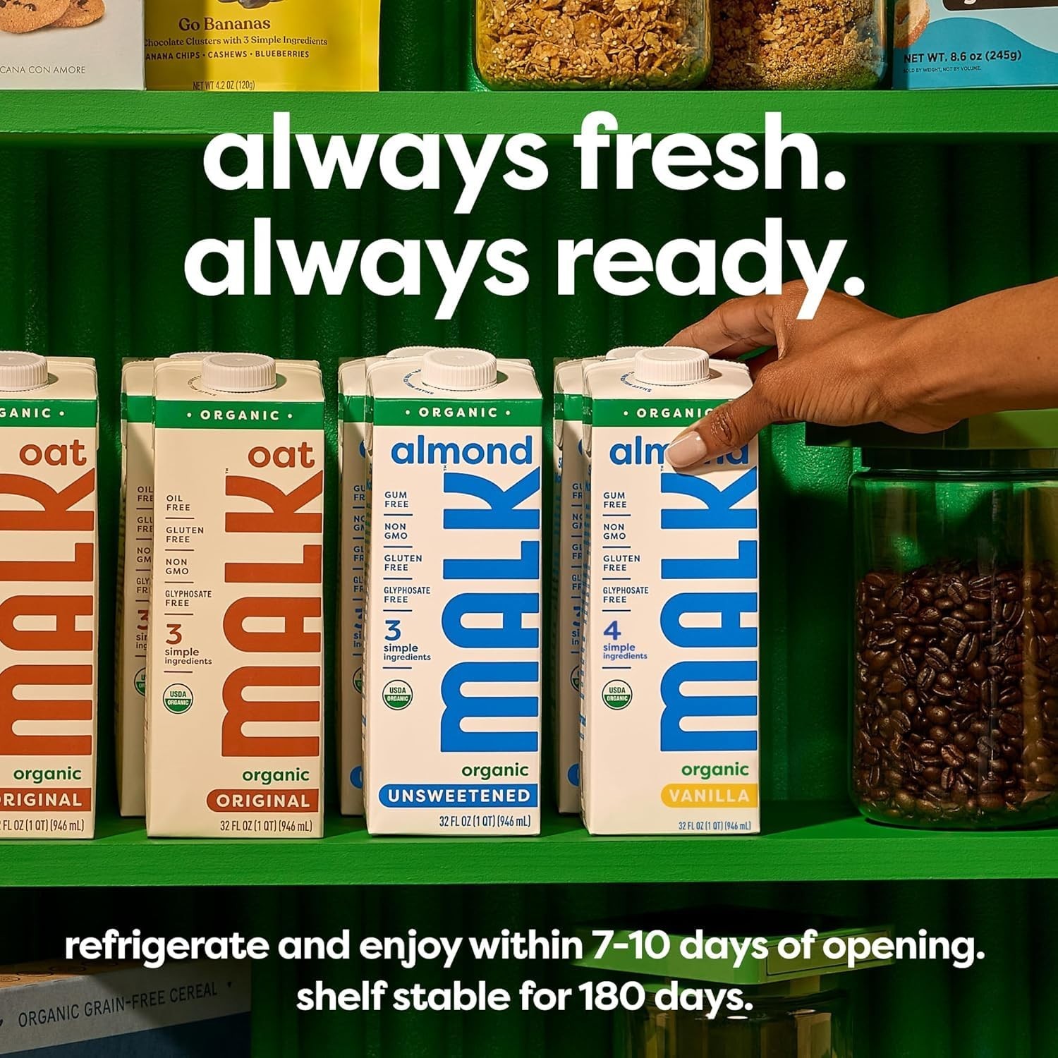 Organic Oat Milk 32oz 6-Pack – Dairy Free Creamer, Plant-Based, Non-GMO, Vegan