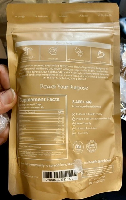 Erth SuperFood Brew – Natural Probiotics(2 Bags/6.35oz Ea), Scoop, Milk Frother!