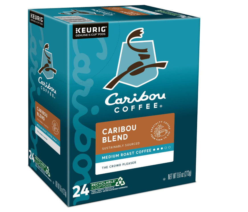 Caribou Coffee Single-Serve Coffee K-Cup,Caribou Blend, 96 Count (4 Packs of 24)