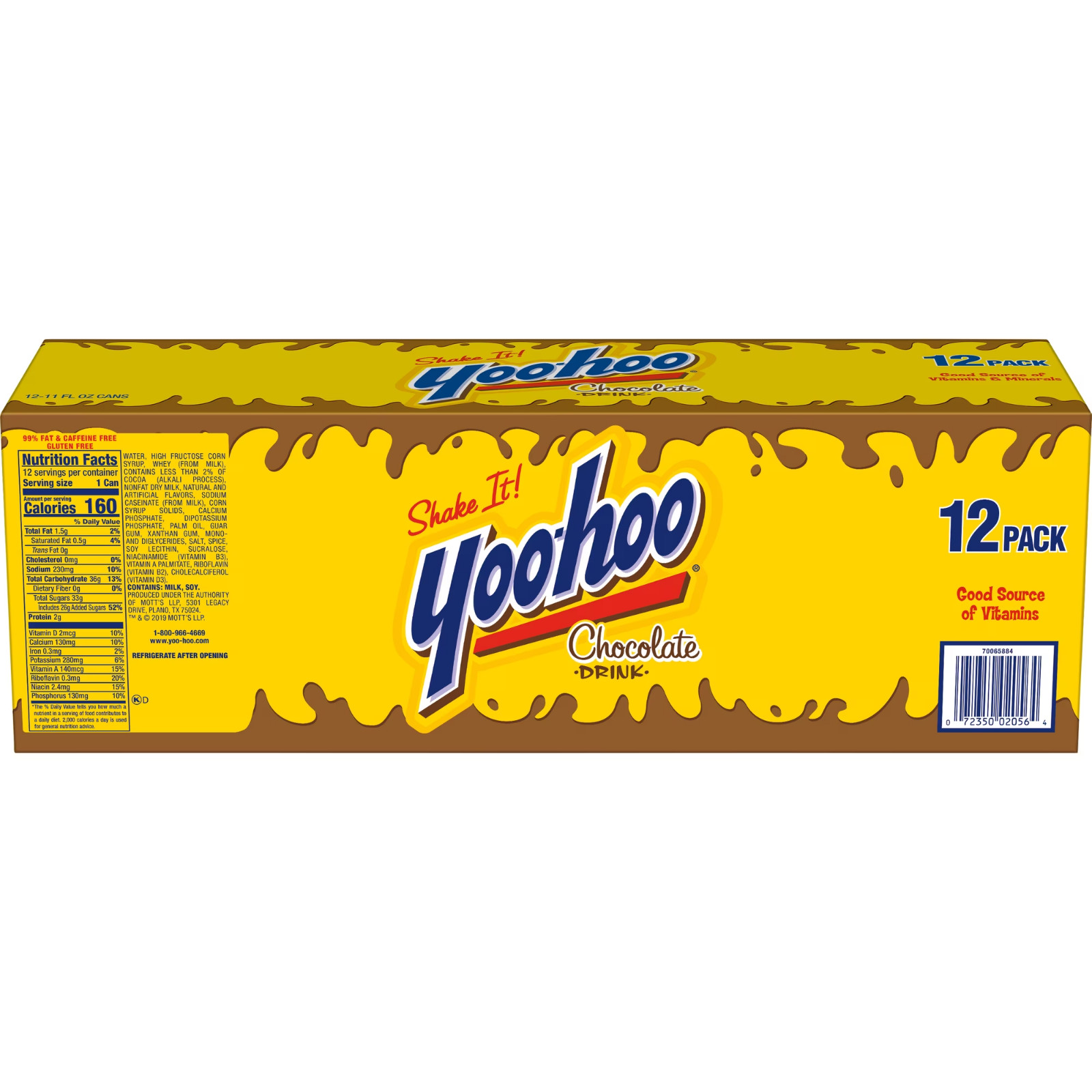 Yoo-hoo Chocolate Drink, 11 Fluid Ounce, 12 Pack Cans New