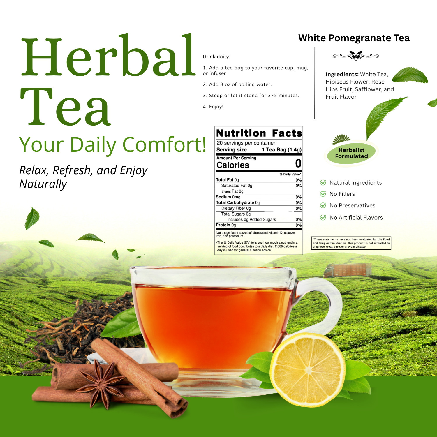 White Pomegranate Tea – Antioxidant-Rich for Daily Wellness
