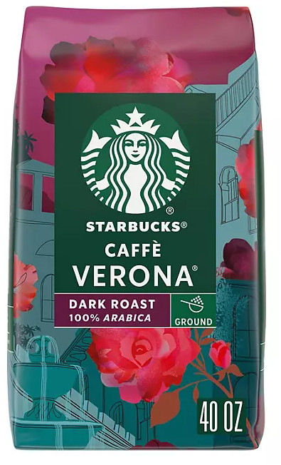Starbucks Caffe Verona Ground Coffee, Dark Roast 40 oz