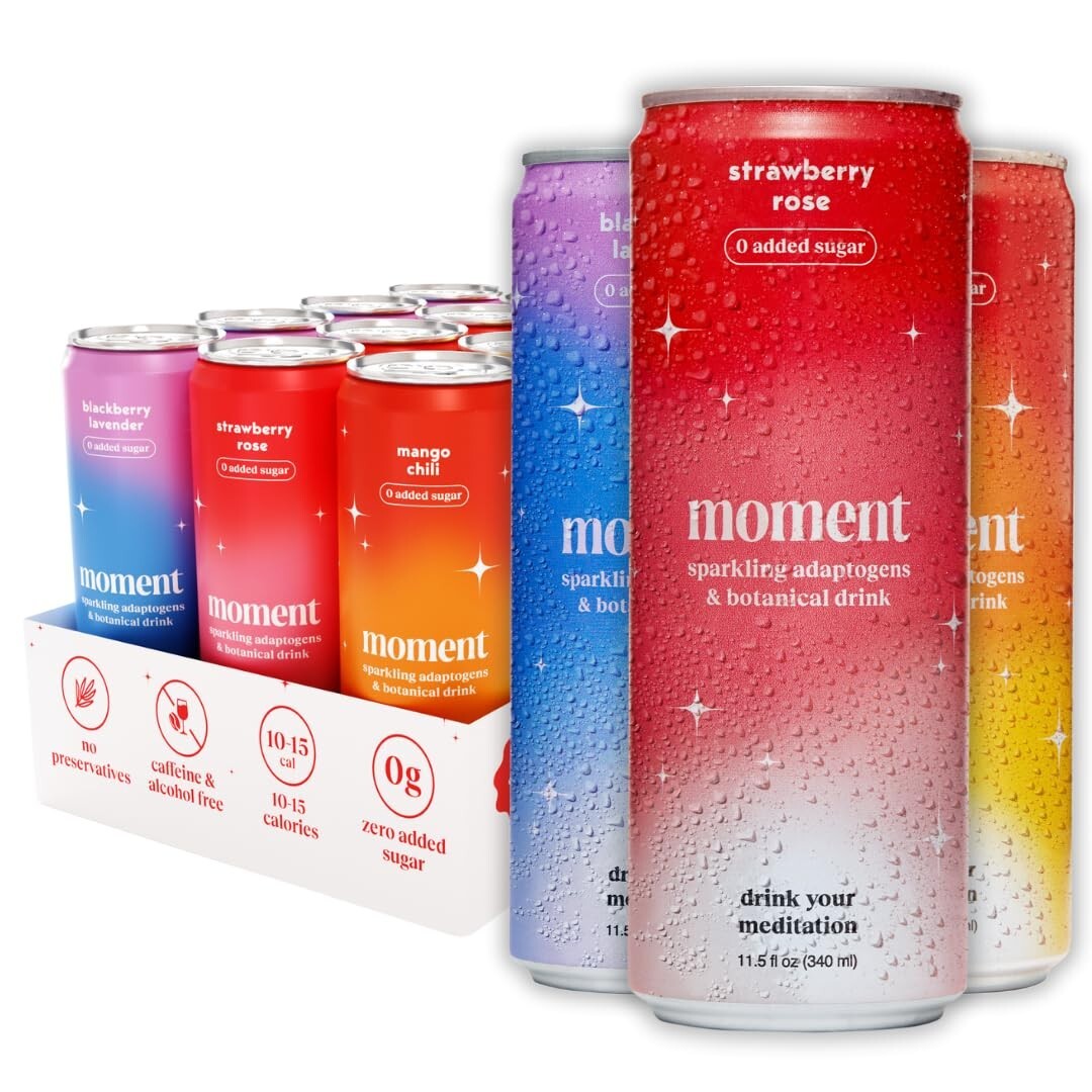 “Moment Botanical Soda – Fruity Sparkling Drinks for Calm, Clarity & Zero Sugar