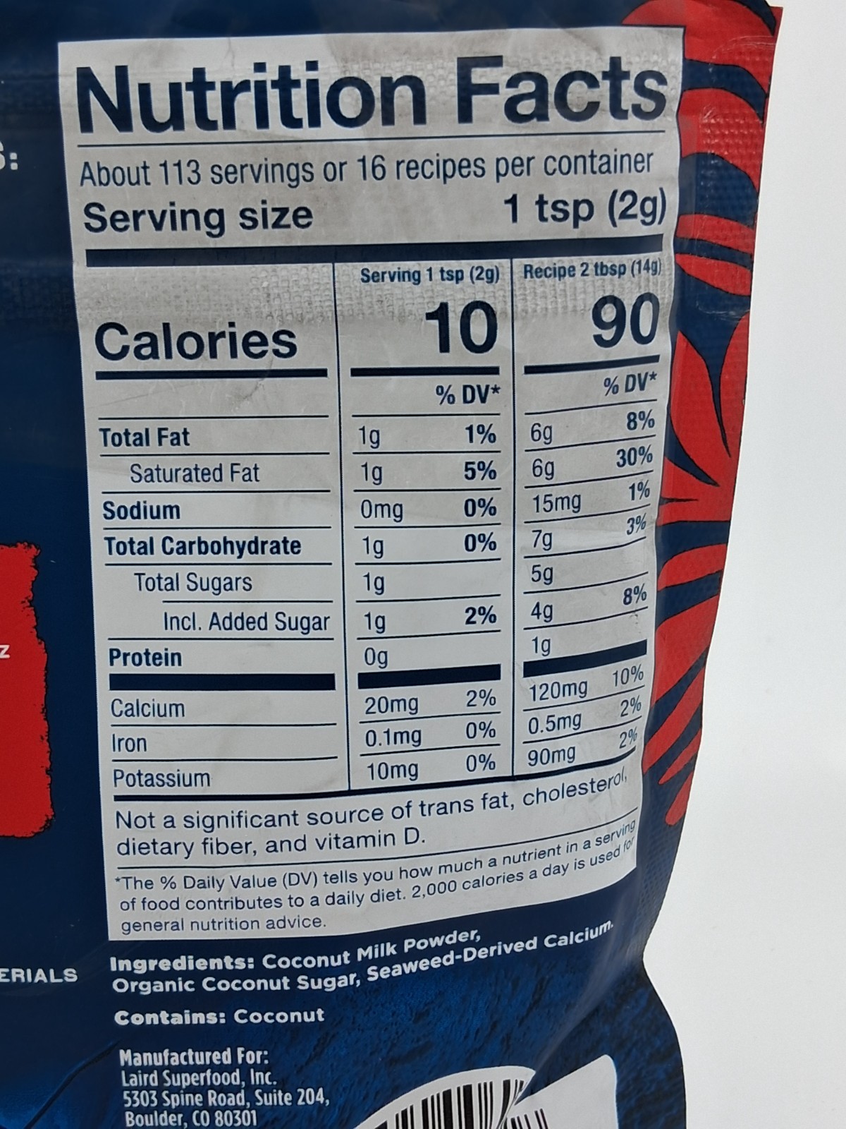 Laird Superfood Creamer Sweet & Creamy – 8 oz, 113 servings BB 1/2027