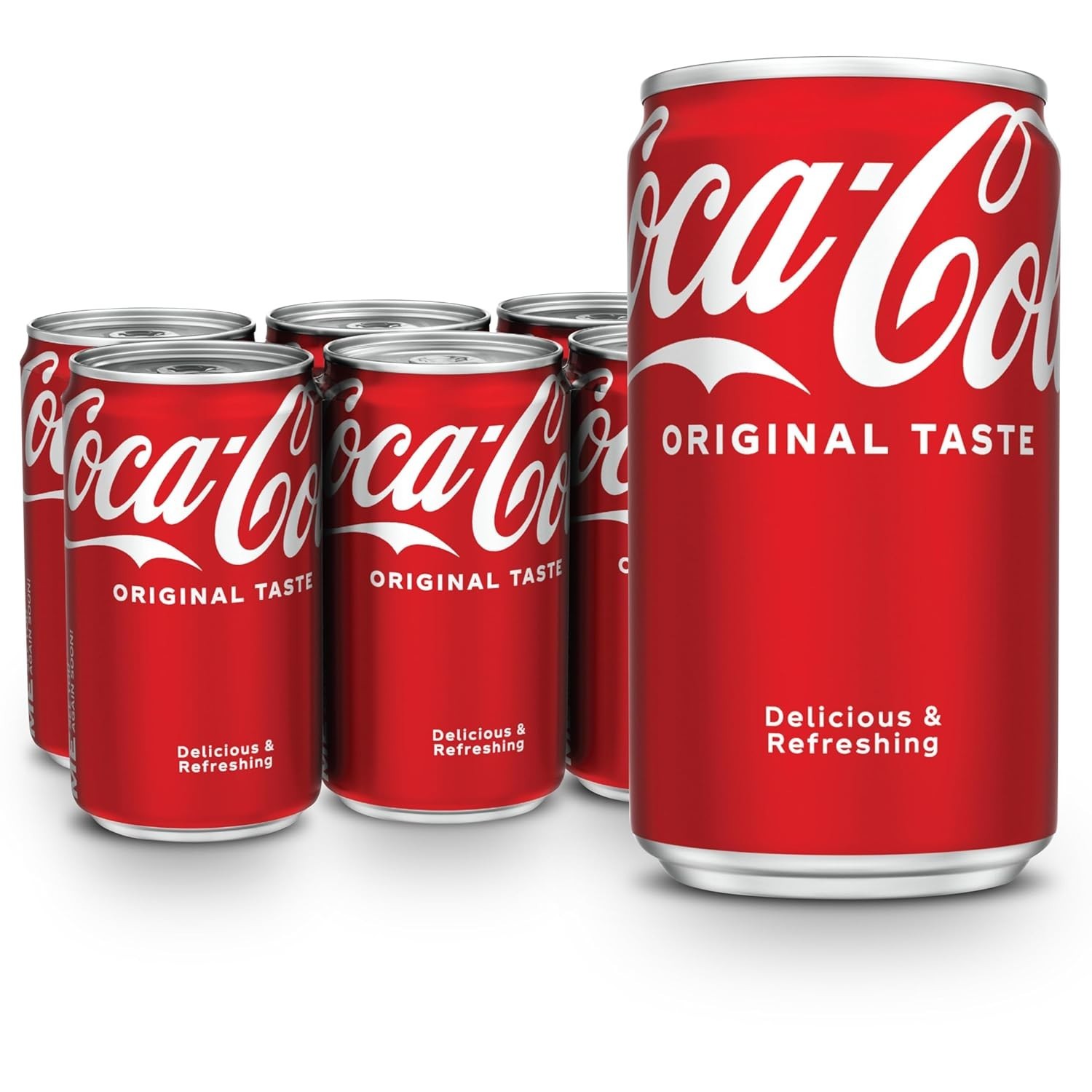 Refreshing Coca-Cola Classic 6 Pack, 7.5 fl oz Mini Cans for Anytime Enjoyment