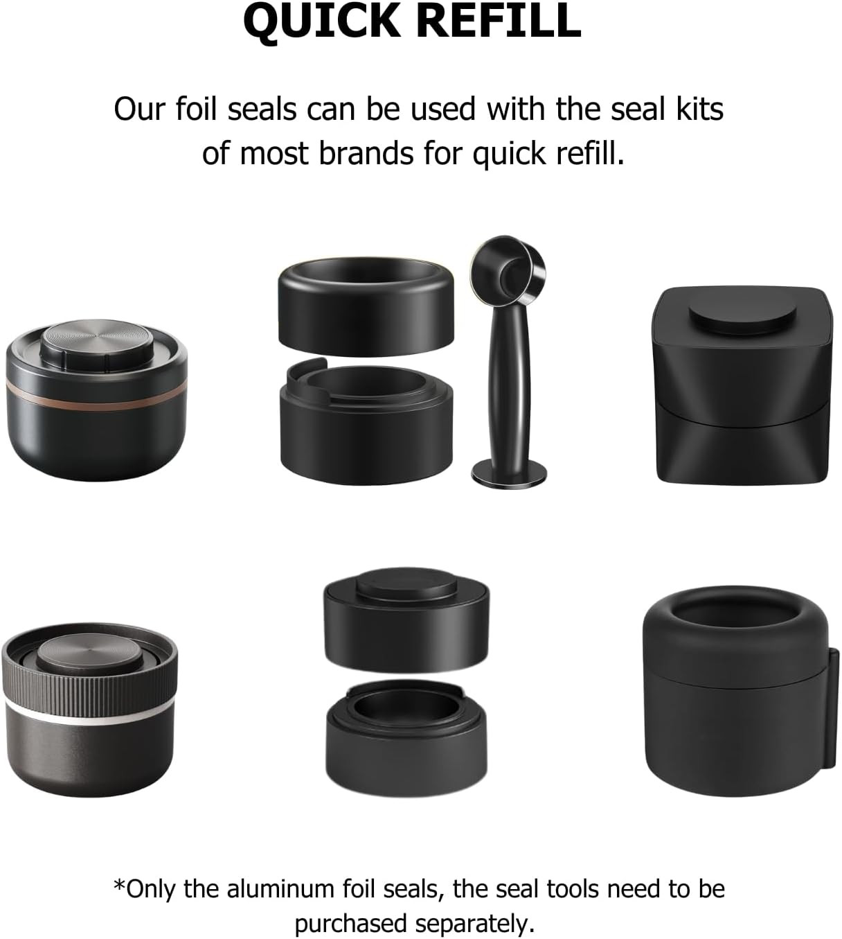 Universal Aluminum Foil Seal Lids for Nespresso Pods Vertuo, Compatible with Nes