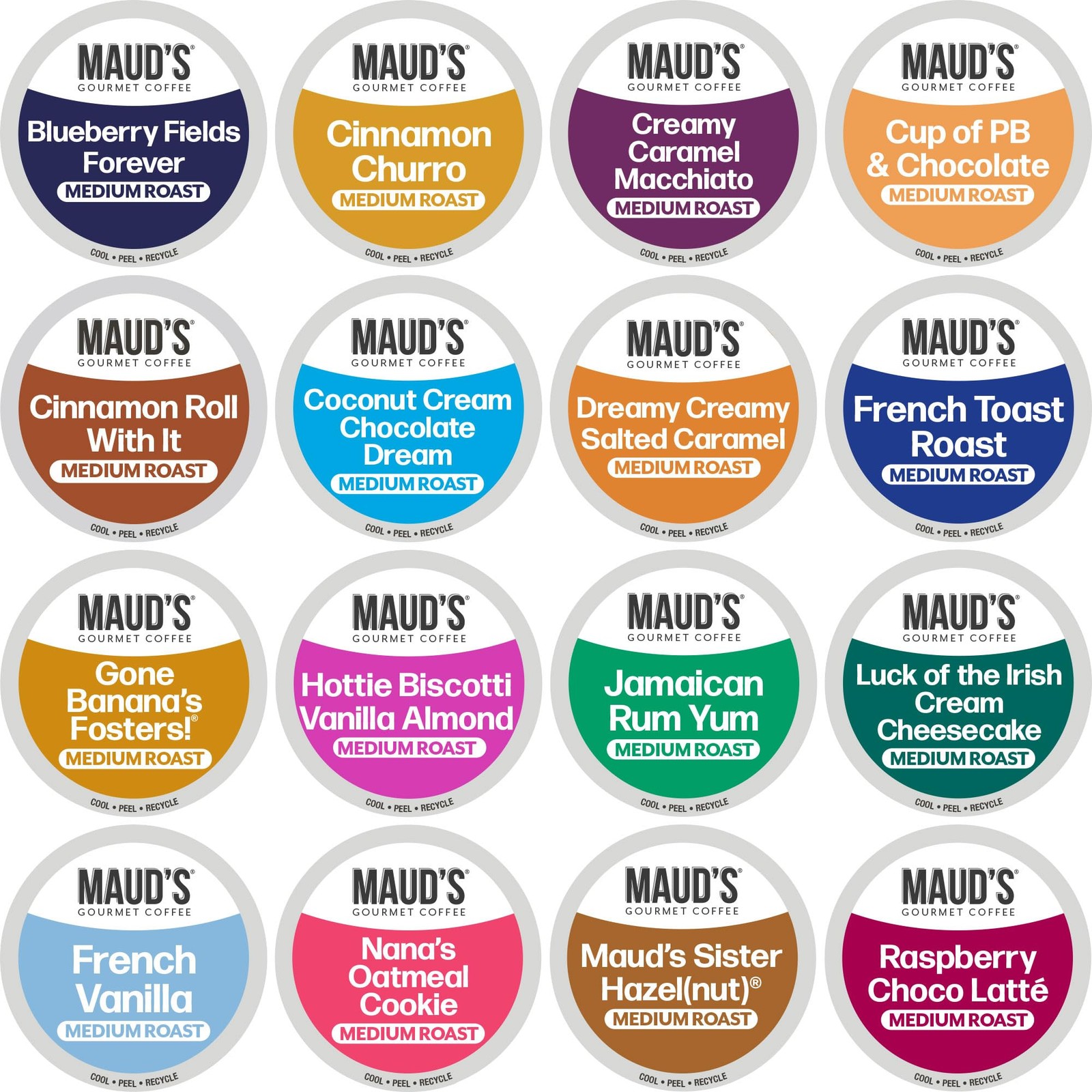 Maud’s Super Flavored Coffee Pods Variety Pack 80 ct 16 Assorted Flavors