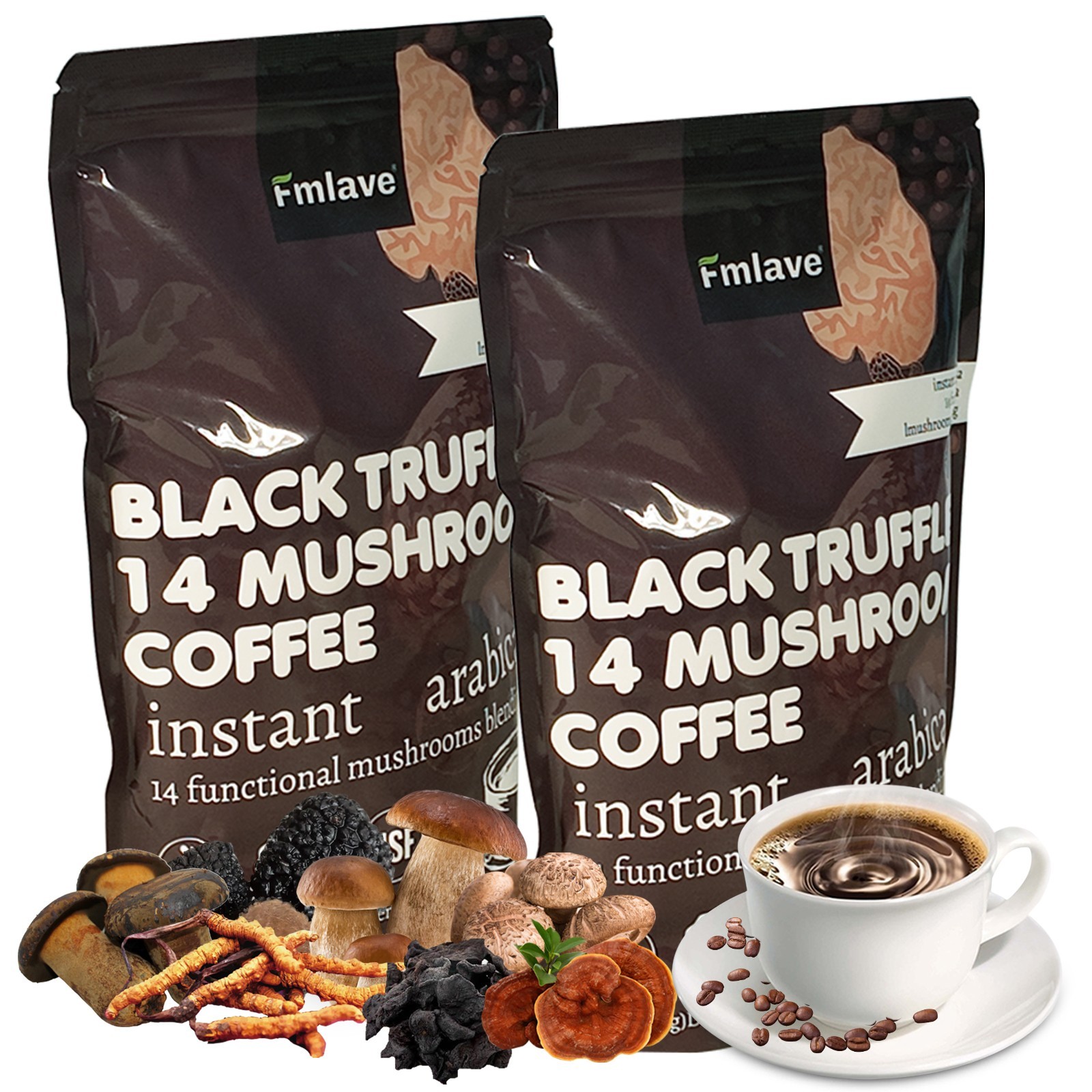 14 IN 1 Mushroom Coffee Organic New SERVINGS FREE SHIPPING 1 – 4 Pack 396g 14 oz