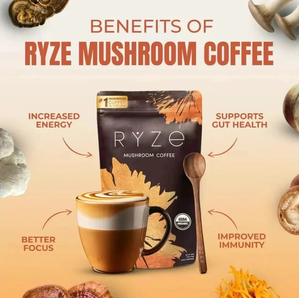 3 Pack Organic Mushroom Coffee – Coffee for Better Energy – 30 Servings