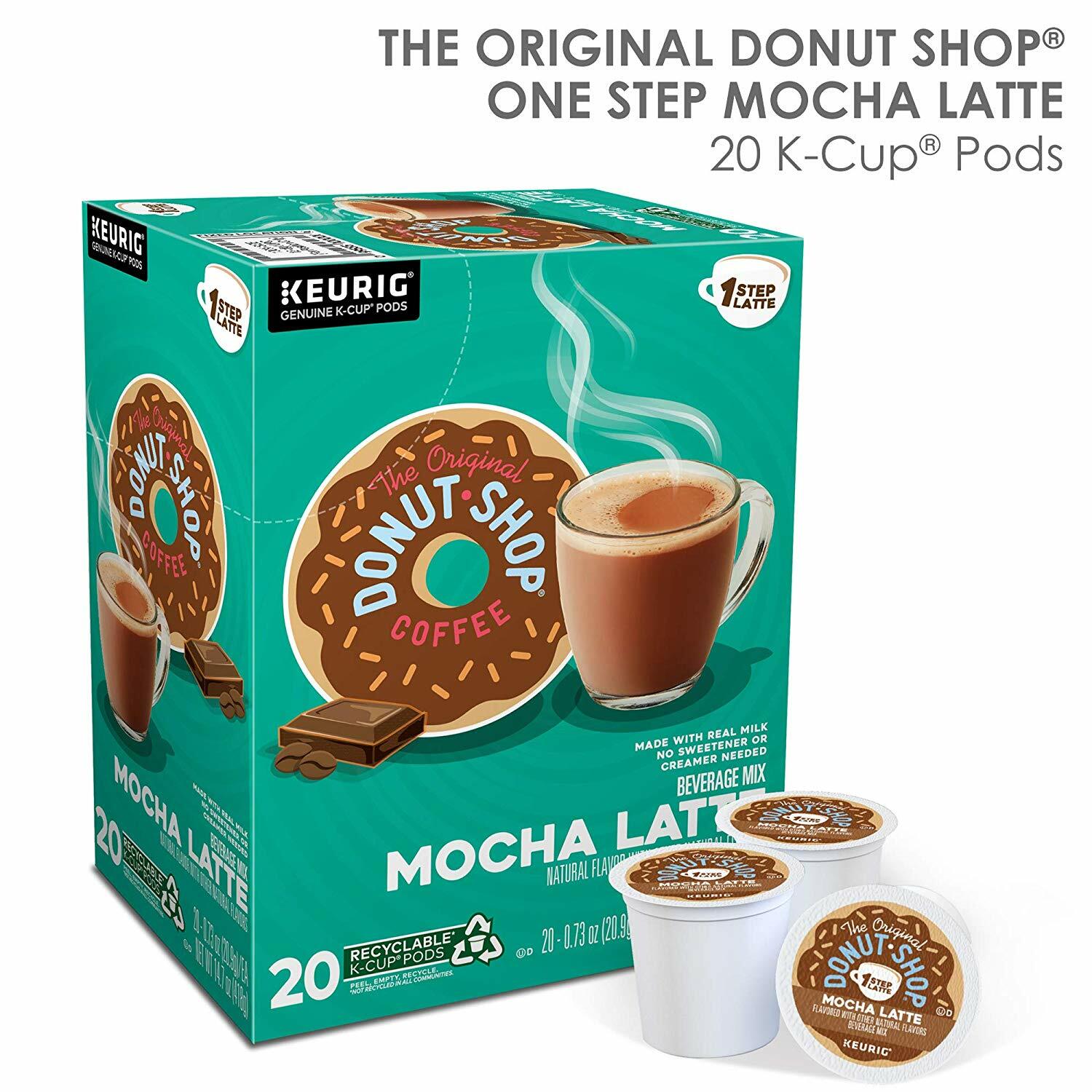 The Original Donut Shop Mocha Latte Coffee 20 to 160 K cup Pods Pick Any Size