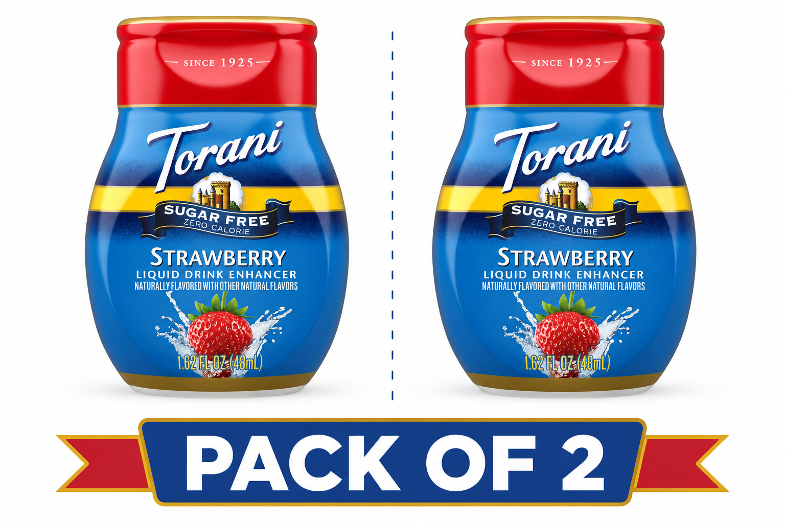 Sugar Free Liquid Drink Enhancer Drops Strawberry Flavor 1.62 fl oz (2 Pack)