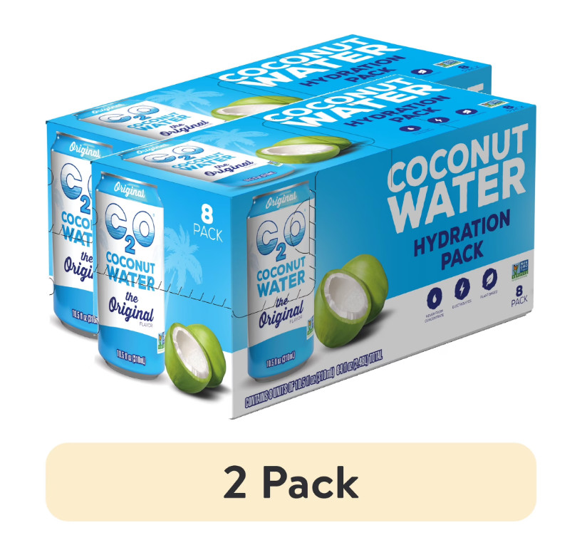 C2O Pure Coconut Water, Hydration Pack, 10.5 FL Oz, 8 Pack ( 2 Pack )